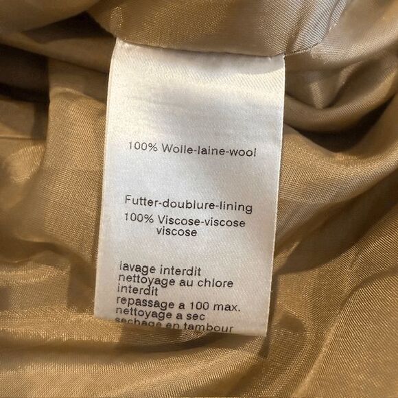 AKRIS PUNTO Wool Midi Dress Sleeveless Tan Plaid Check Back Zip Size 12 - Picture 9 of 14